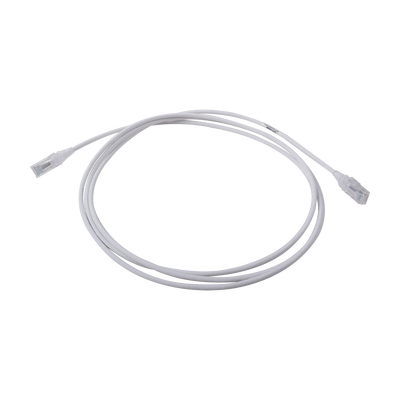 Patch Cord MC6 Modular Cat6 UTP, CM/LS0H, 2.13 Metros (7 Pies), Color Blanco, Diámetro Reducido (28AWG)