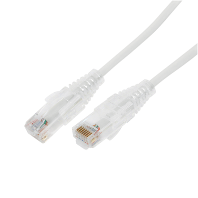 [LP-UT6A-100-WH28] Cable de Parcheo Slim UTP Cat6A - 1 Metro (3.28 Pies) Blanco, Diámetro Reducido (28 AWG)