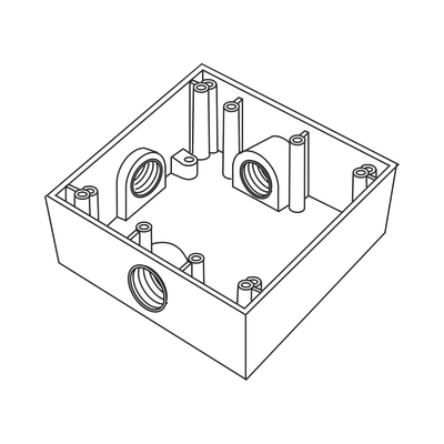 [RC-0503] Caja Cuadrada de 3/4 (19.05 mm) a Prueba de Intemperie/ Cuenta con 3 bocas.