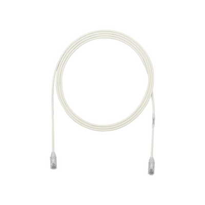 Cable de Parcheo TX6, UTP Cat6, Diámetro Reducido (28AWG), Color Blanco Mate, 1.52 Metros (5 Pies)