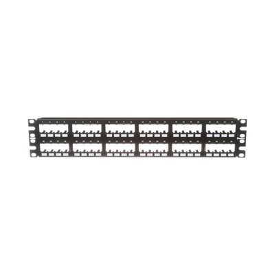Panel de Parcheo Modular Mini-Com (Sin Conectores), Plano de Instalación al Ras, Sin Blindaje, de 48 Puertos, 2UR