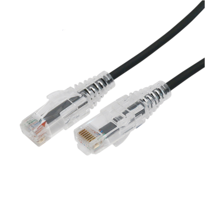 Cable de Parcheo Slim UTP Cat6A - 2 Metros (6.56 Pies) Negro, Diámetro Reducido (28 AWG)
