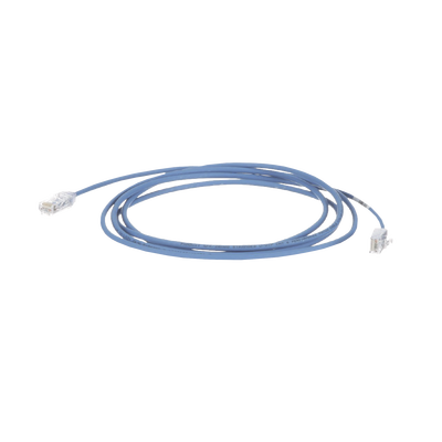 Cable de Parcheo TX6, UTP Cat6, Diámetro Reducido (28AWG), Color Azul, 9.14 Metros (30 Pies)