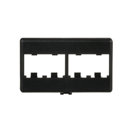 Placa de Mobiliario Modular Estándar, Salidas Para 4 Puertos Mini-Com, Color Negro