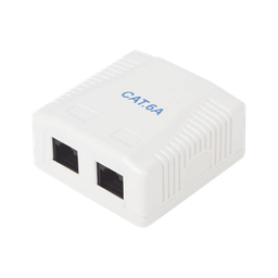 Caja de Pared con 2 Puertos, Incluye 2 Jacks UTP Cat6A