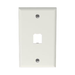 Placa de Pared Vertical Clásica, Salida Para 1 Puerto Mini-Com, Color Blanco Mate