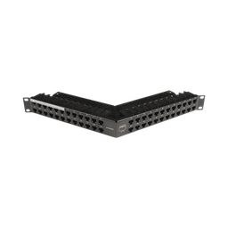 Patch Panel Z-Max de 48 Puertos, Blindado, Precargado con Jacks Categoría 6A, Angulado, 1UR