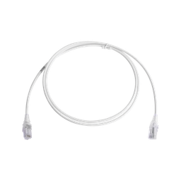 Patch Cord MC6 Modular Cat6 UTP, CM/LS0H, 1.52 Metros (5 Pies), Color Blanco, Diámetro Reducido (28AWG), Versión Bulk (Sin Empaque Individual)