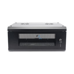 Gabinete de Pared con Puerta de Cristal Templado, 455 mm de Profundidad, 4U Rack de 19 in, Acero Reforzado