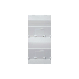 (S80BMD64/9) Placa Voz y Datos Inclinada con Guardapolvo y Adaptador Doble para RJ45 Keystone