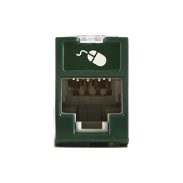 Jack Ultramax Cat6A, UTP, Montaje Híbrido en Placa de Pared (Plano y Angulado), Color Verde, Punch Down