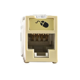 Jack Ultramax Cat6A, UTP, Montaje Híbrido en Placa de Pared (Plano y Angulado), Color Marfil, Punch Down