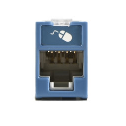 Jack Ultramax Cat5e, UTP, Montaje Híbrido en Placa de Pared (Plano y Angulado), Color Azul, Punch Down