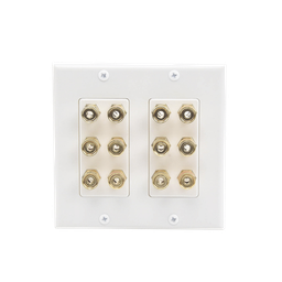 Placa de Pared | Postes de Unión Tipo Banana | Conexión para 6 Altavoces | Fácil Instalación | Conectores Chapados en Oro