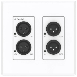 Extensor de Audio Analógico XLR a Dante® | 2 Entradas y 2 Salidas | Conversión Digital de Audio | PoE IEEE 802.3af | Phantom Power 48V | Latencia Configurable 1-5ms | Rango Dinámico >90dB
