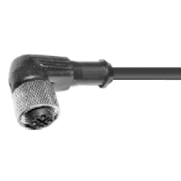 Conector Hembra M12 Acodado / 4 Pines / Cable 4 Hilos 2 Metros / Para Accesorios Industriales