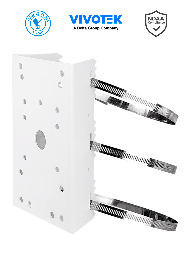 VIVOTEK AM-314 -Soporte para montaje en poste de cámaras y gabinetes para exterior, fabricado en acero y de color blanco