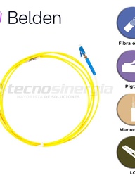 CONECTOR PIGTAIL MONOMODO BELDEN FTSLC2MMPS01 / OS2 / AMARILLO / LC SIMPLEX / 2 METROS