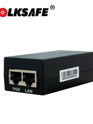 INYECTOR POE FOLKSAFE FS-48D500 / FAST ETHERNET / 802.3AF / ENTRADA DE VOLTAJE 100-240VAC / SALIDA DE VOLTAJE 48VCD, 0.5A - IDEAL PARA VIDEO IP