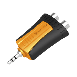 Conector Estéreo | 3.5 mm - 2 x conector Hembra RCA | Adaptador de Carcasa de Plástico