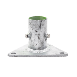 Base Triangular para Mástil de 1 a 2 con Opresores. Galvanizado por Inmersión en Caliente.