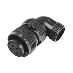 Conector Plug en Ángulo Recto de 4 Contactos Hembra Soldables para Radio de Locomotora.