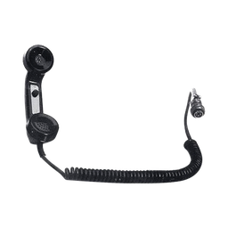 Auricular Tipo Telefónico para Radios de Locomotora, Botón PTT de uso Rudo, Cable Espiral y Conector AAR