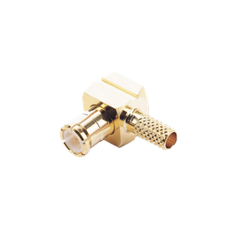 Conector MCX Macho en Ángulo Recto de Anillo Plegable para Cable RG-174/U, 8216, Oro/ Oro/ Teflón.