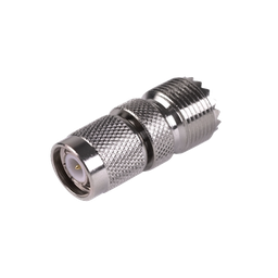 Adaptador en Línea de Conector TNC Macho a Conector UHF Hembra (SO-239), Níquel/ Oro/ Teflón.