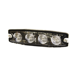 Luz Auxiliar de 4 LED, Ambar, Lente Transparente, SAE