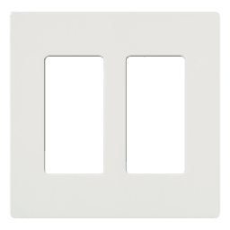 Placa de pared 2 espacios, para atenuador (dimmer), apagador ó control remoto inalámbrico LUTRON.