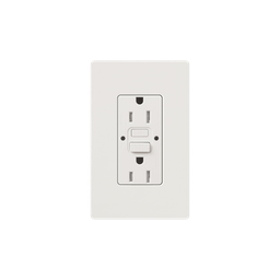 Tomacorriente 125V 15A resistente a manipulaciones, color blanco.