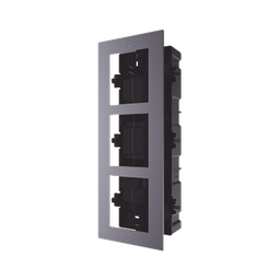 Base de 3 Espacios para EMPOTRAR Módulos de Videoporteros Hikvision