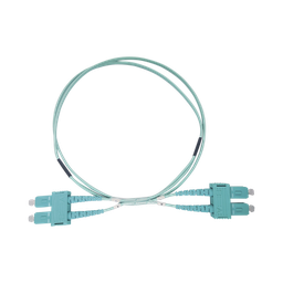 Jumper de Fibra Óptica Multimodo OM3 50/125 SC-SC OFNR (Riser), 2.0 mm, Dúplex, Aqua, 3 Metros (9.84 Pies)